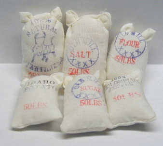 Dollhouse Miniature S/6 Food Sacks